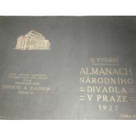 Almanach Národního divadla v Praze 1927 (Národní divadlo, fotografie představitelů, mj. Emma Destinnová, Jarmila Novotná, Václav Vydra, Rudolf Deyl, Saša Rašilov; fotografie Drtikol, Langhans, Šechtl a Voseček, Cetl)